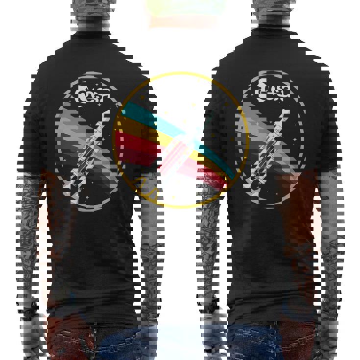 Esa 欧州宇宙機関 アリアン 5 ロケット ヴィンテージ メンズTシャツ バックプリント