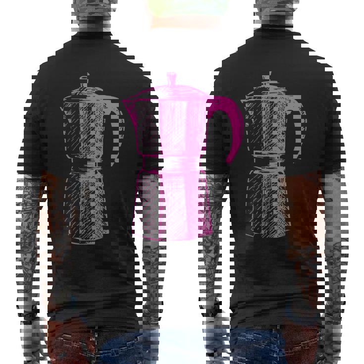 Essenza Italiana Moka コーヒーメーカー メンズTシャツ バックプリント