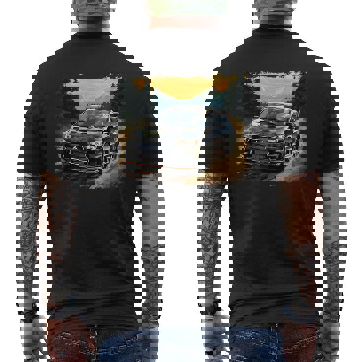 Evo 日本製スポーツカー メンズTシャツ バックプリント