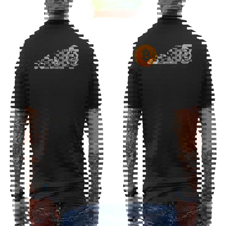 Evolution Of Money お金の進化 ビットコインプランb 暗号通貨btc ホドル メンズTシャツ バックプリント