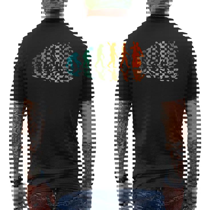 Evolution コントラバスプレーヤー メンズTシャツ バックプリント