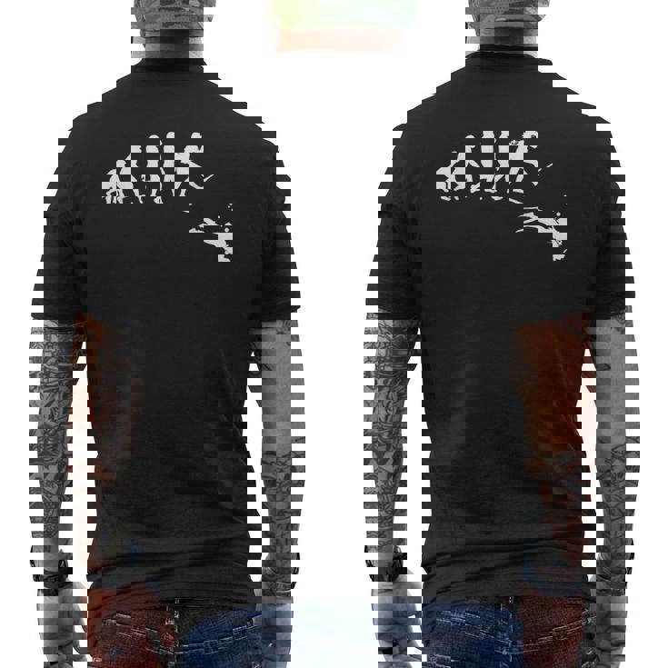 Evolution スキューバダイビング パシフィックオーシャン愛好家とシーダイバー メンズTシャツ バックプリント