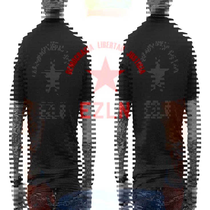 Ezln デモクラシア・リベルタード・ジャスティシア-サパティスタ、社会主義者 メンズTシャツ バックプリント