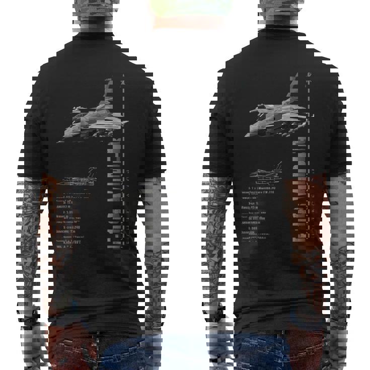 F-16 バイパー ファイティング ファルコン ジェット戦闘機仕様 メンズTシャツ バックプリント
