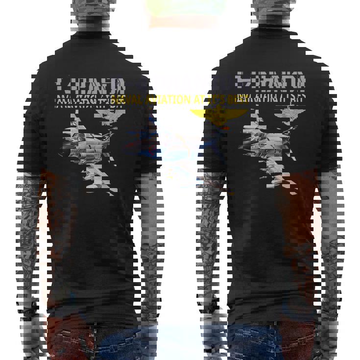 F-4 ファントム アクション中 海軍航空 最高 メンズTシャツ バックプリント