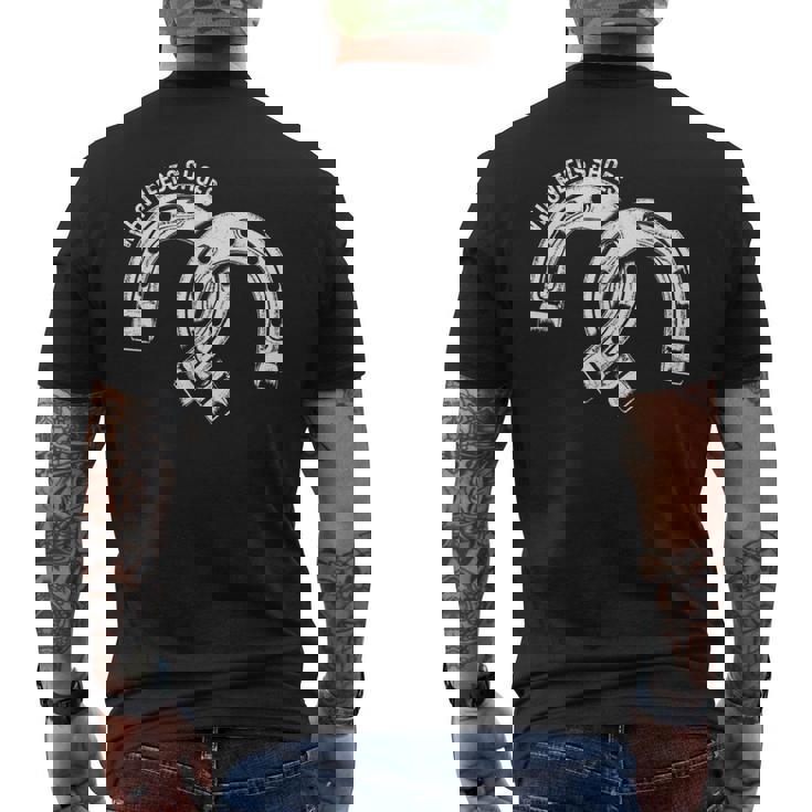 Farrier Needs 靴 蹄鉄 トリム 馬蹄 靴 メンズTシャツ バックプリント