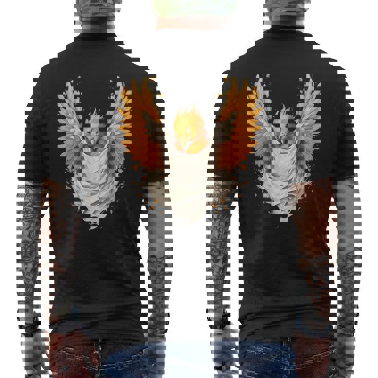 Firebird Reborn Rejuvenation 神話の鳥 アートワーク フェニックス メンズTシャツ バックプリント