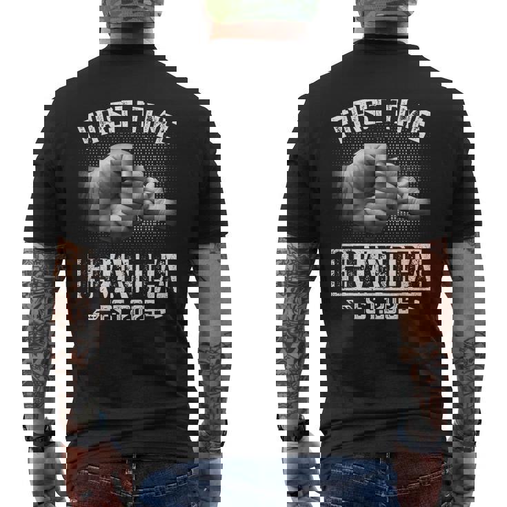 First Time Grandpa 2025 Fist Bump New Grandpa Father's Day Men's T-shirt Back Print