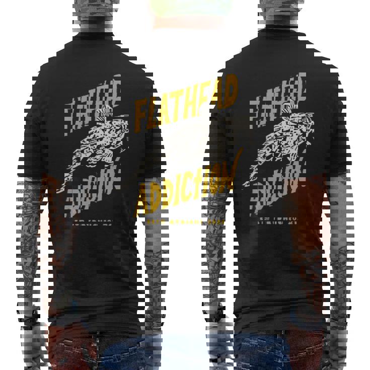 Flathead Addiction マゴチ 釣り メンズTシャツ バックプリント