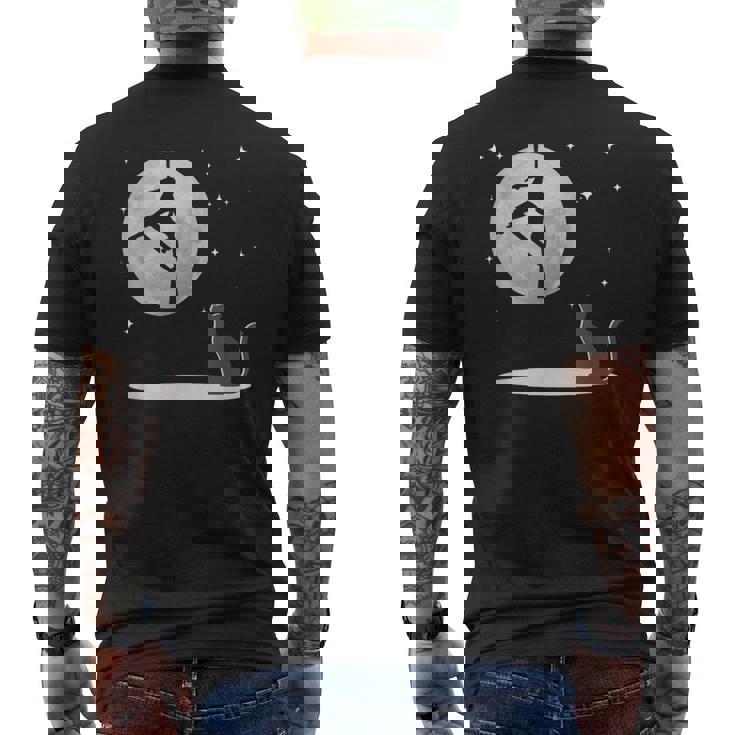 Fly Aerial ヨガハンモックシルク 星と月 猫 猫好き メンズTシャツ バックプリント