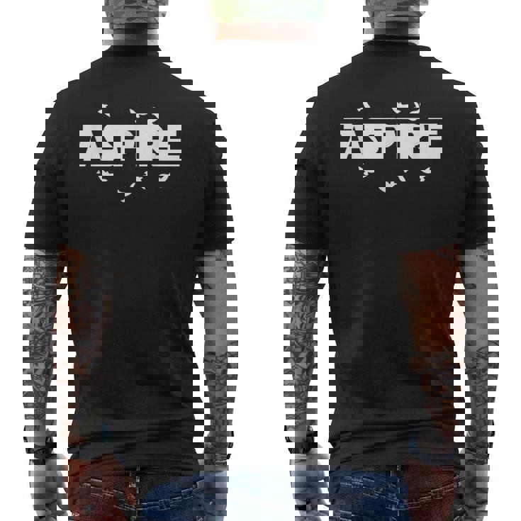 Fly High & Be Aspire Quotes Wise Advise Illustration Graphic メンズTシャツ バックプリント