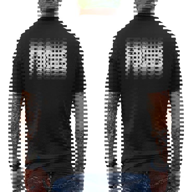 Focus クール トリッピー オプティカル イリュージョン メンズTシャツ バックプリント