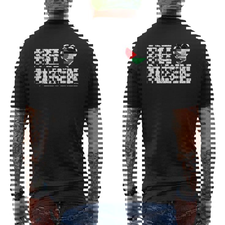 Free Palestine パレスチナの旗無料パレスチナ メンズTシャツ バックプリント