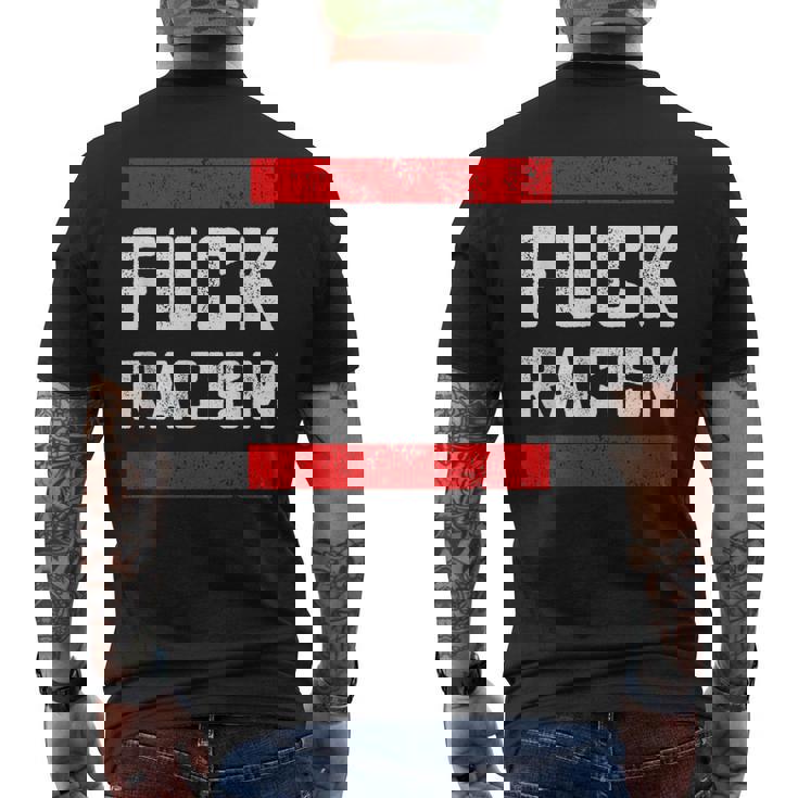 Fuck Racism 反人種差別者 メンズTシャツ バックプリント