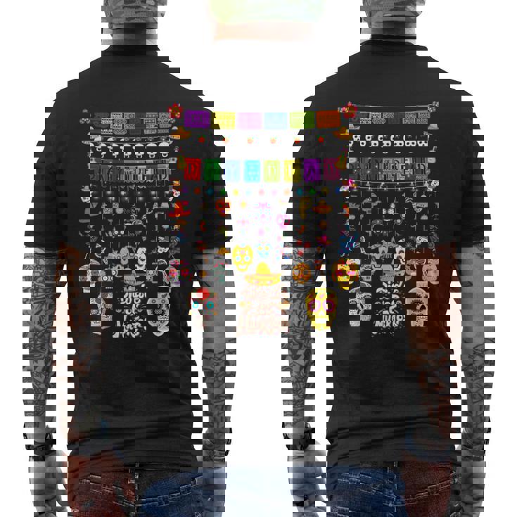 Fun Dia De Los Muertos メキシコシュガースカル メンズTシャツ バックプリント