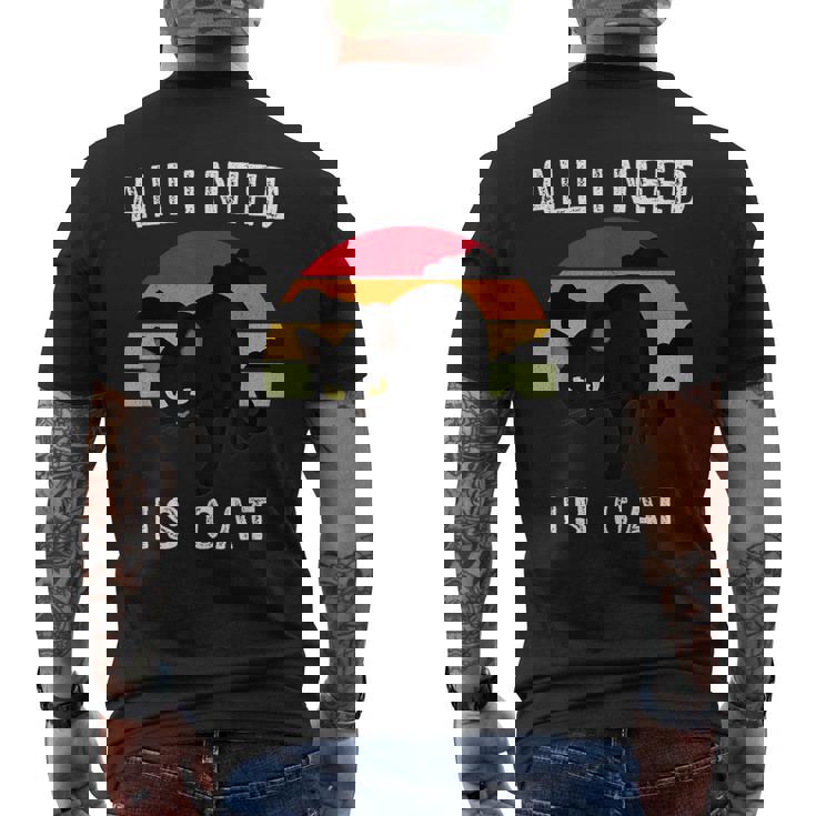 Cat Lover Retrotyle Cat Pattern メンズTシャツ バックプリント