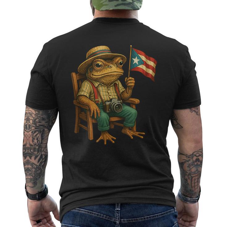 Coqui Frog Puerto Rico Flag Taino Boricua Hispanic Men's T-shirt Back Print