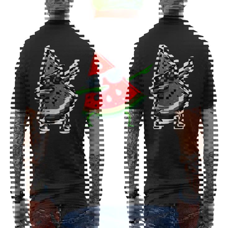 Dabbing スイカ サマーフルーツサングラス スイカ メンズTシャツ バックプリント
