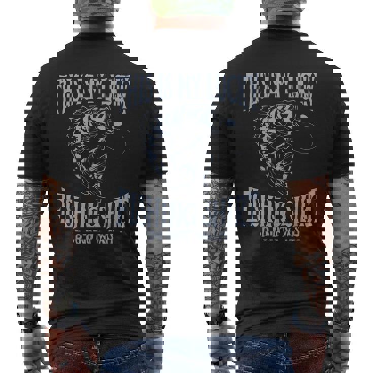 Dad My Lucky Fishing Do Not Wash Fishing Fishing メンズTシャツ バックプリント