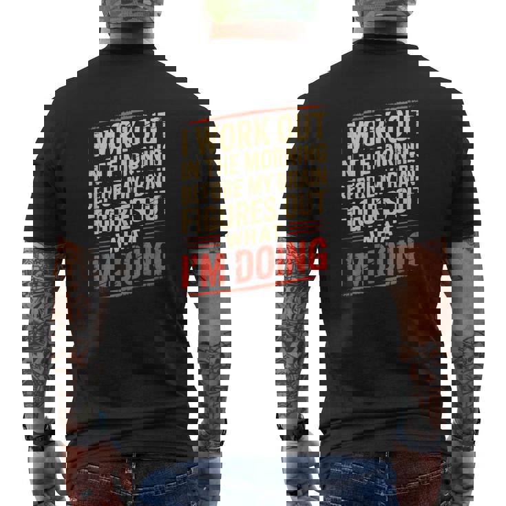 Gym Workout Weightlifting Humor Fitness Training Gear メンズTシャツ バックプリント