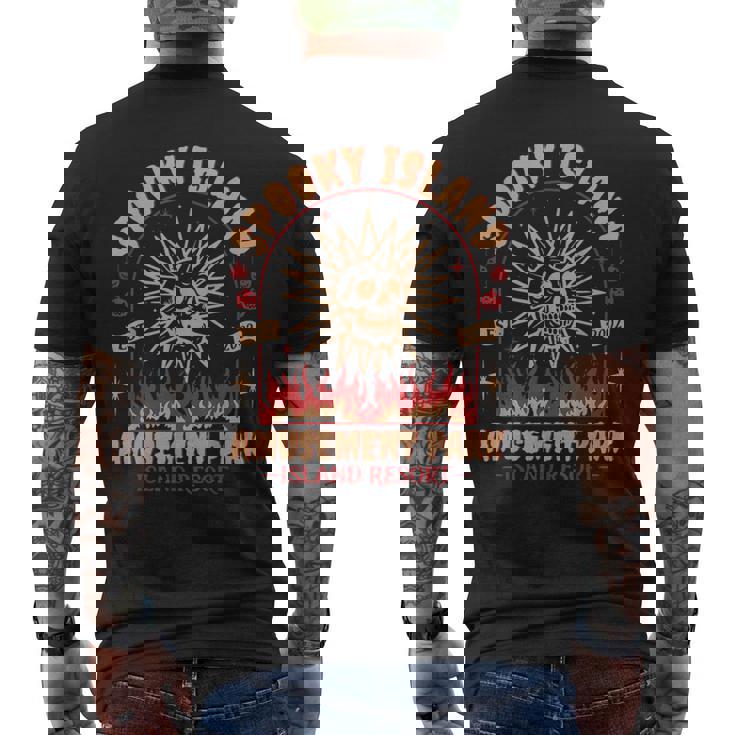 Halloween Spooky Island Est 2002 Amusement Park Skull Men's T-shirt Back Print