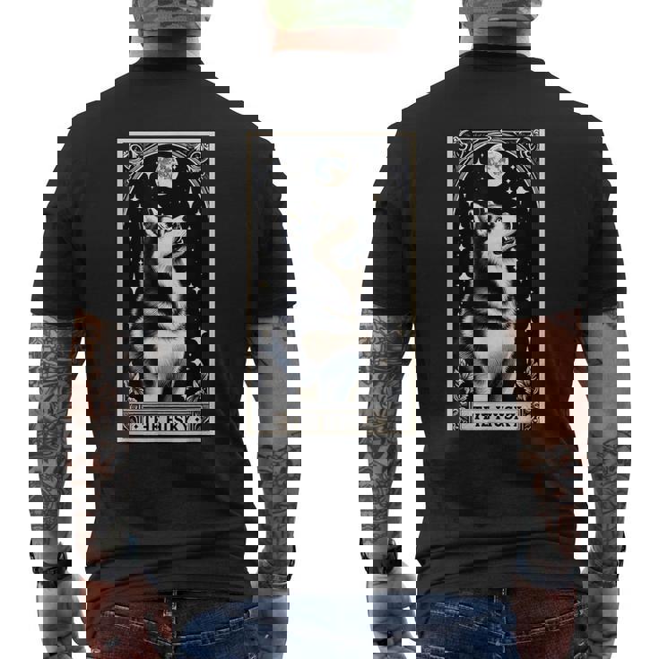 The Husky タロットカード メンズ レディース キッズ シベリアンハスキー メンズTシャツ バックプリント