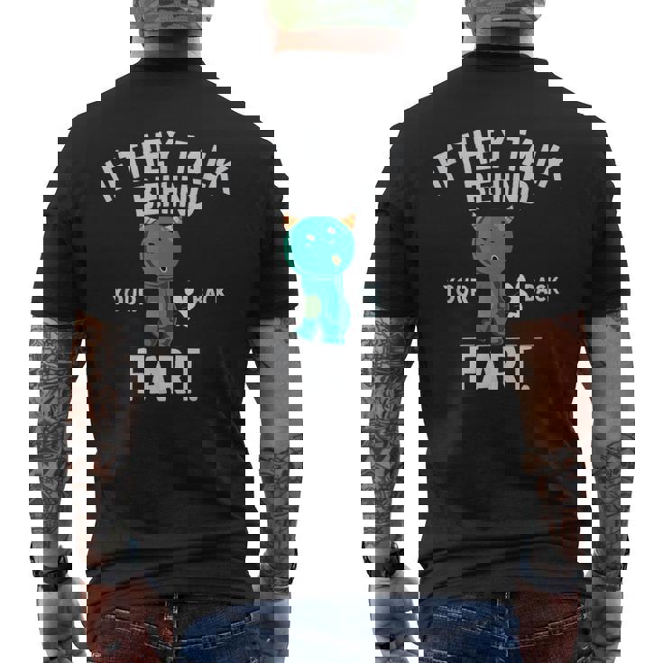 If They Talk Behind Your Back Fart かわいい動物モンスター メンズTシャツ バックプリント