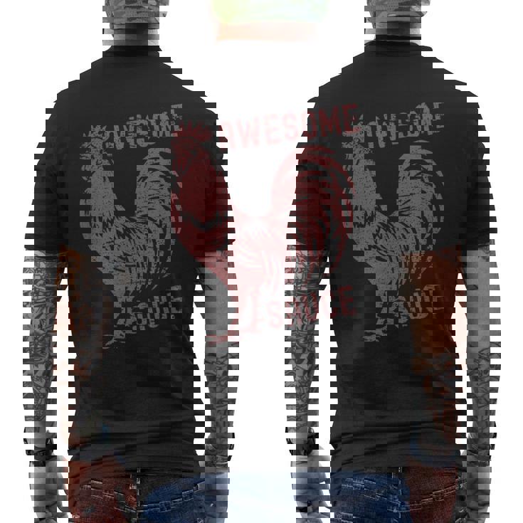 Pets Awesome Sauce With Picture Of Rooster Men's T-shirt Back Print