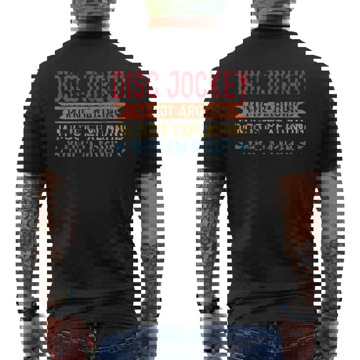 Profession Quote Disc Jockey メンズTシャツ バックプリント