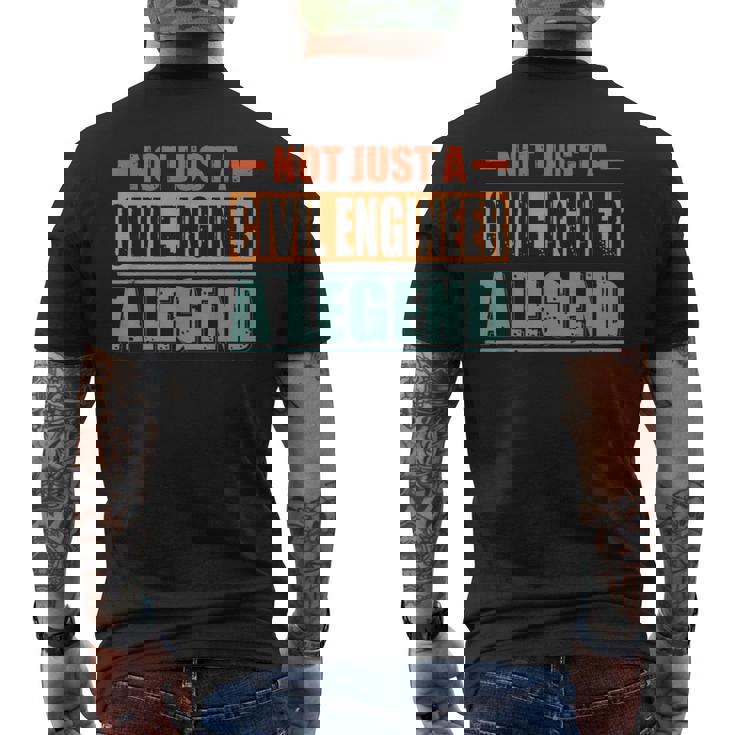 Quote Retro Civil Engineer メンズTシャツ バックプリント