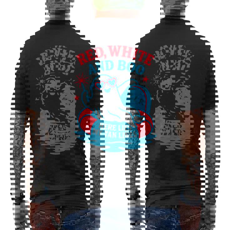 Summerween Red White And Boo 4Th Of July Matching Men's T-shirt Back Print