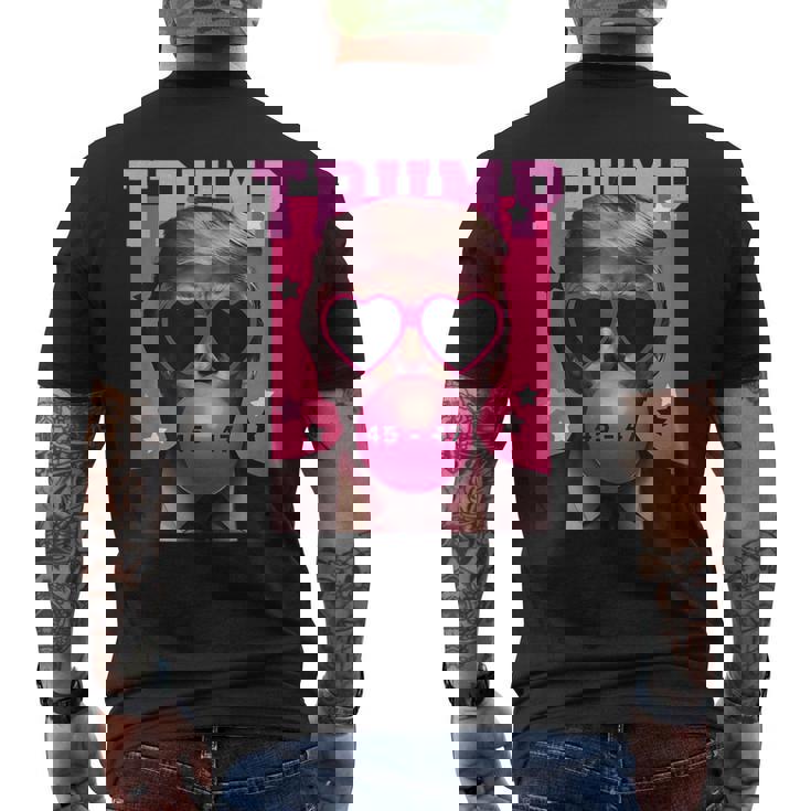 Trump 2024 メガネ&バブルガム ピンク メンズTシャツ バックプリント