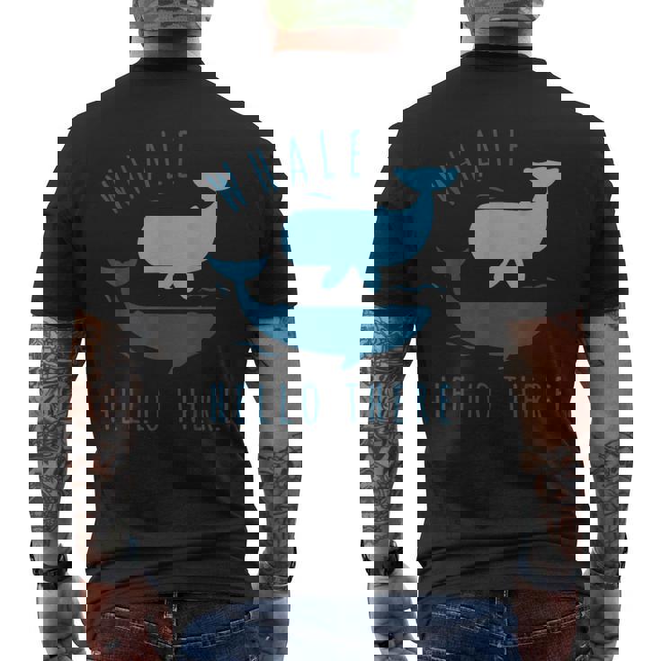 Whale Pun クジラ Hello There Hello Dort ファニークジラ メンズTシャツ バックプリント