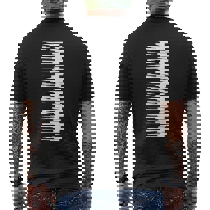 Wobbly ピアノキーボード – ピアニスト&ミュージシャンのグラフィック メンズTシャツ バックプリント