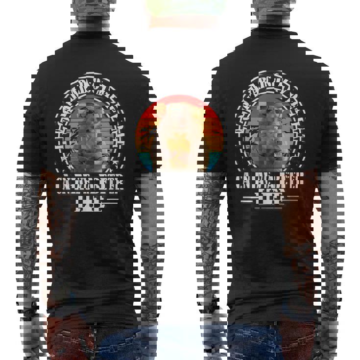 Work Hard Better Life Retrointage Pet Rat Lover メンズTシャツ バックプリント