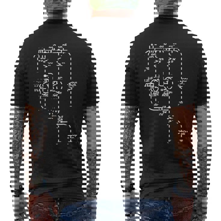 Fuzz Pedal スケマティック回路 ハンドワイヤー ミュージシャン ギフト メンズTシャツ バックプリント