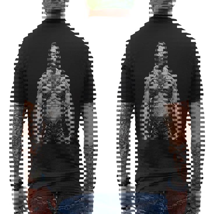 Gay Bear Community Pride Muscle Cub Bear メンズ ゲイパパ メンズTシャツ バックプリント