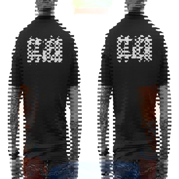 Gcea チューニング – ハードロッキングウクレレプレーヤーのためのホワイトデザイン メンズTシャツ バックプリント