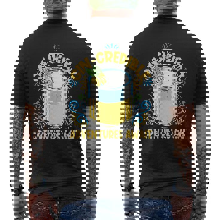 Gin And Tonicの言葉 ジンラバーズ ジングラスのジンドリンカー メンズTシャツ バックプリント