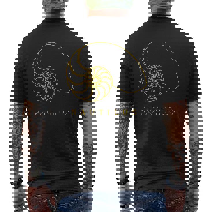 Golden Nautilus シェルtシャツ 海洋自然愛好家向け メンズTシャツ バックプリント