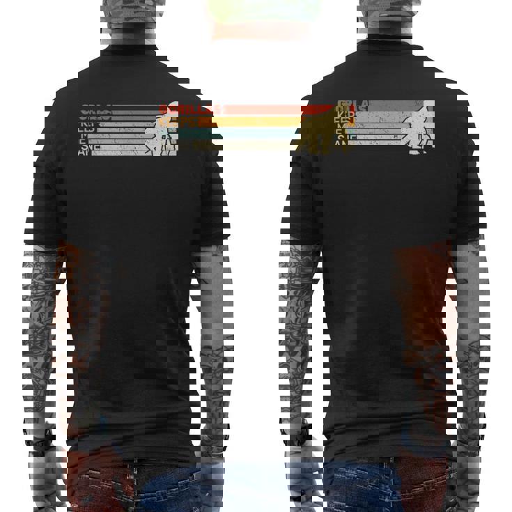 Gorillas Keep Meane Animal レディース ゴリラ ヴィンテージ 男性用 メンズTシャツ バックプリント