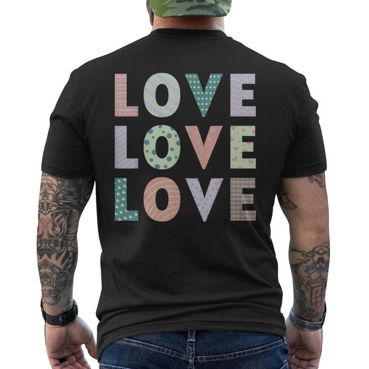 Gráfico Love Love Love Diseño Retro Con Mensaje Positivo Camiseta Hombre Estampado Espalda