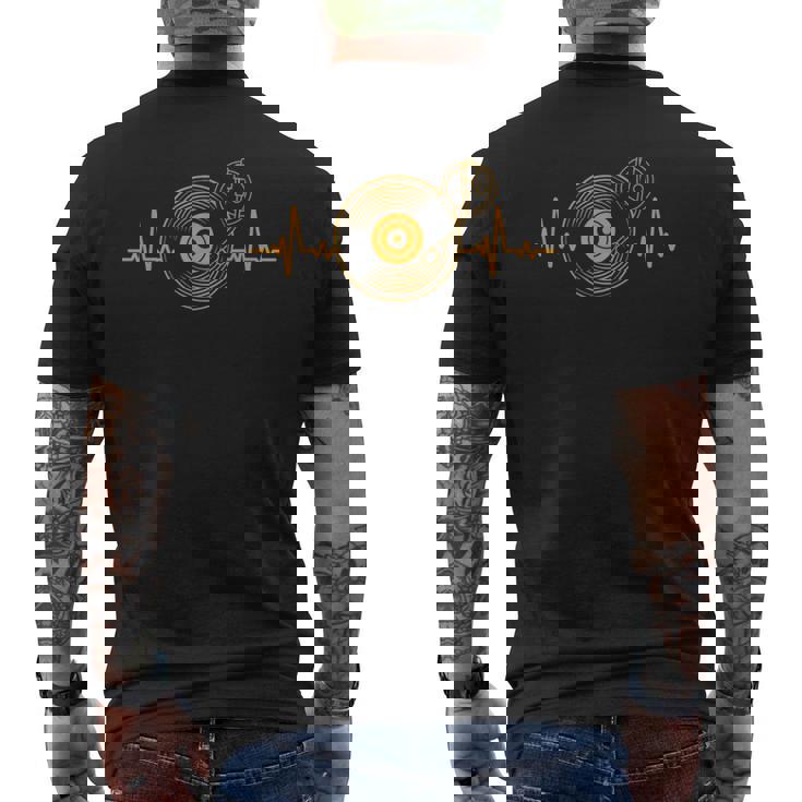 Gran Disco Deinilo Heartbeat Diseño Tocadiscos Dj Camiseta Hombre Estampado Espalda