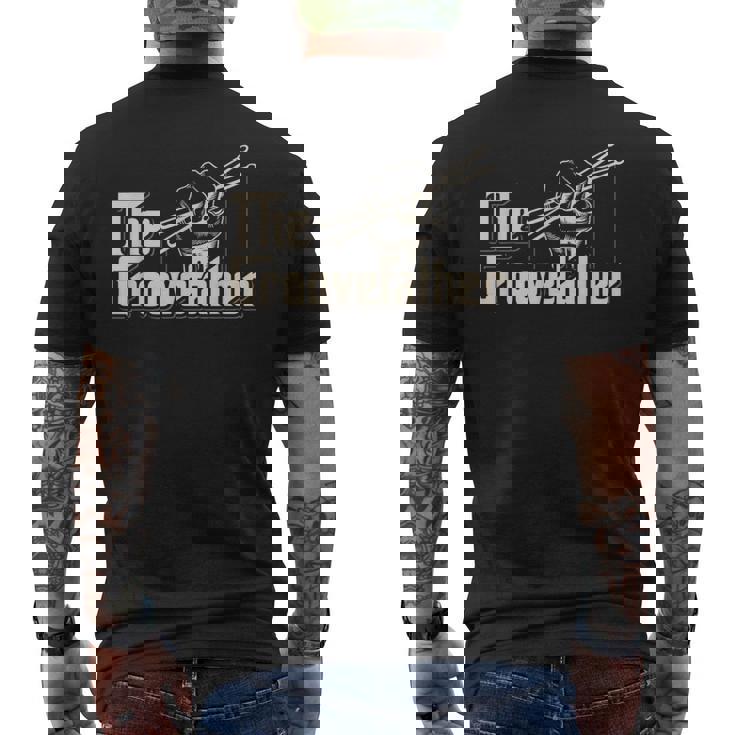 Groovefather ビンテージドラム ドラミング バンドドラマー メンズTシャツ バックプリント