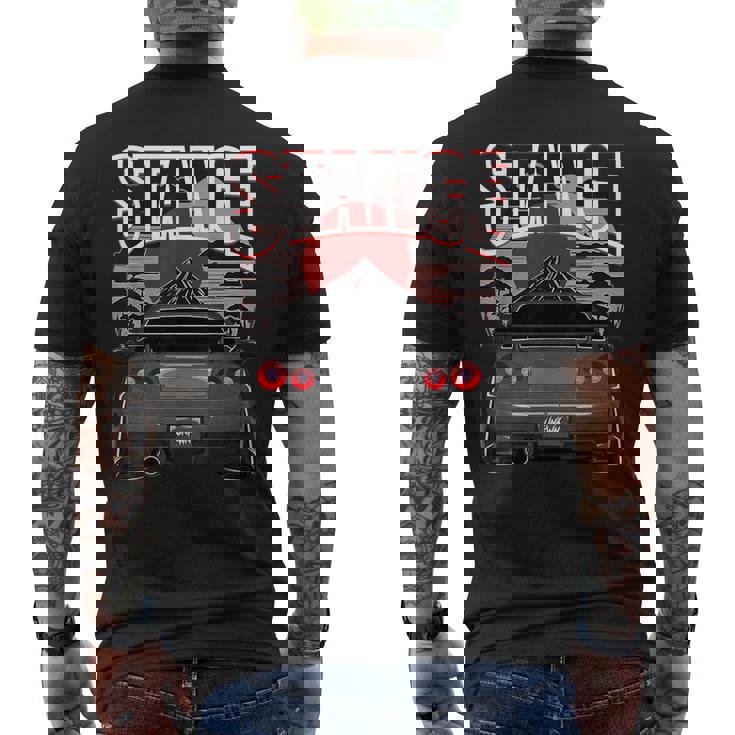 ブラック Gt R 34 Jdm スカイラインチューナー レーシングスタンス カードリフト メンズTシャツ バックプリント