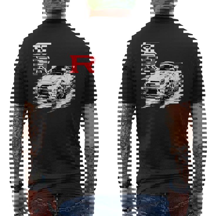 Gt R 35 Jdm ストリートレーシング ドラッグ ドリフト スポーツカー メンズTシャツ バックプリント