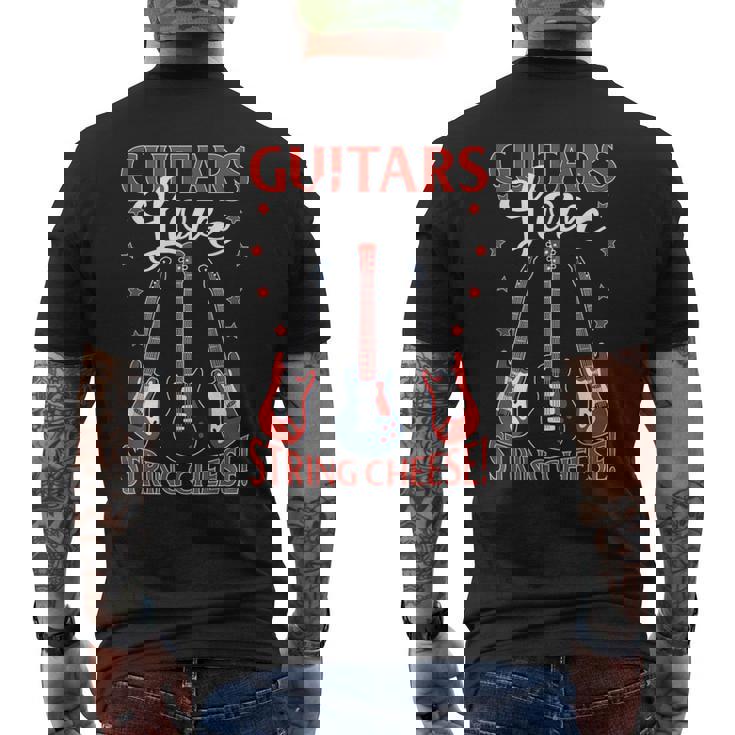 Guitars ストリングチーズ エレキギター付き メンズTシャツ バックプリント