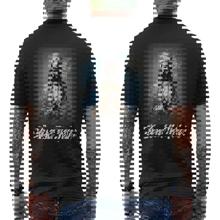 Hail Mary 聖母マリア ロザリオ カトリック メンズTシャツ バックプリント