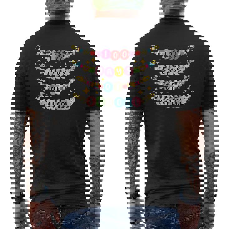 Happy 100 Days Ofchool ブレスレット 教師 学生 100日目 メンズTシャツ バックプリント