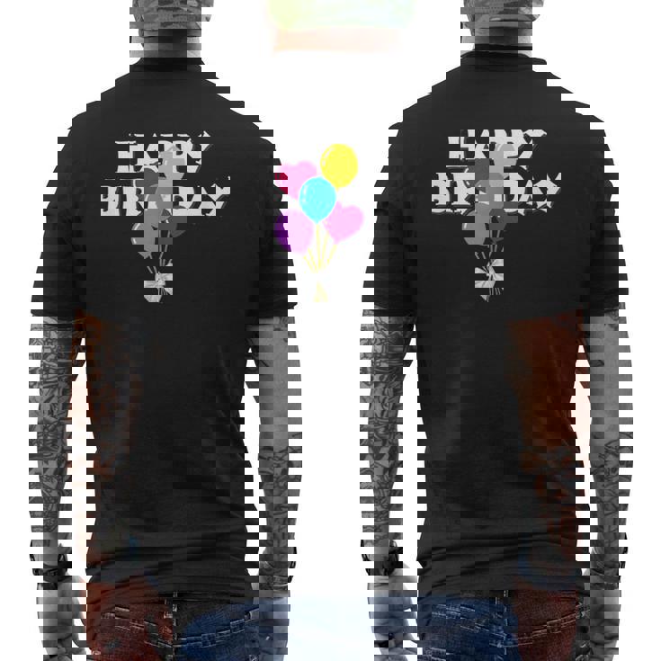 Happy Birthdayお誕生日おめでとう お誕生日おめでとう メンズTシャツ バックプリント